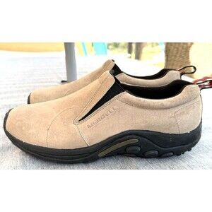 Merrell Jungle Moc Classic Performance Shoes Mens 13 Tan Taupe Suede Slip-on EUC